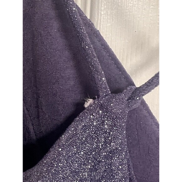 XS Women's Purple Sparkly Glitter Windsor Mini Cocktail Dress Strappy Back - Picture 5 of 7